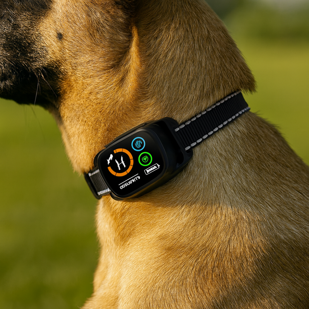 Collier anti-aboiement pour chiens – Intelligent, vibration et son, rechargeable, étanche IP67