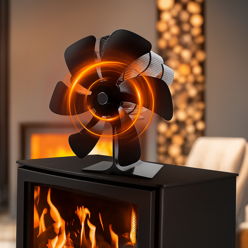 PoêleBoost | Ventilateur pour poêle à bois silencieux | Diffusion de chaleur efficace