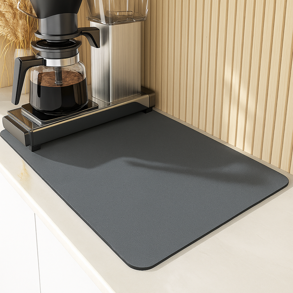 Tapis absorbant antidérapant pour machine à café