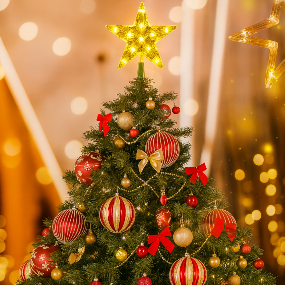 Sommet d’arbre Étoile de Noël lumineuse