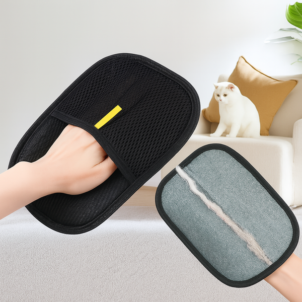 Gant Anti-poils Animaux 2 En 1 - Brosse De Toilettage + Face électrostatique Pour Canapé, Tapis, Siège Auto - Lavable Et Réutilisable