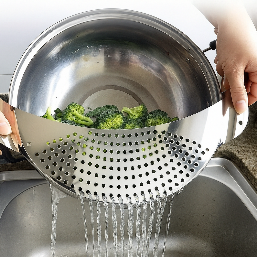 Rincéo – Égouttoir inox pour légumes et fruits