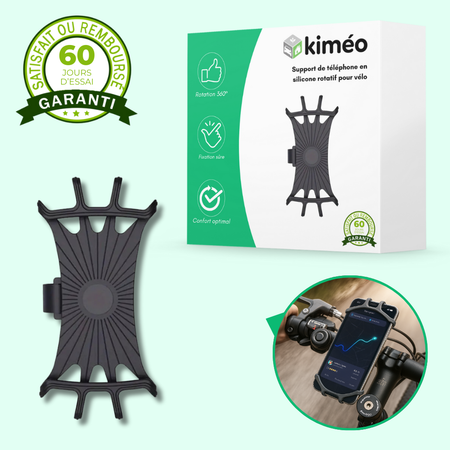 Support téléphone vélo silicone 360° – Porte-smartphone universel rotatif pour guidon de vélo