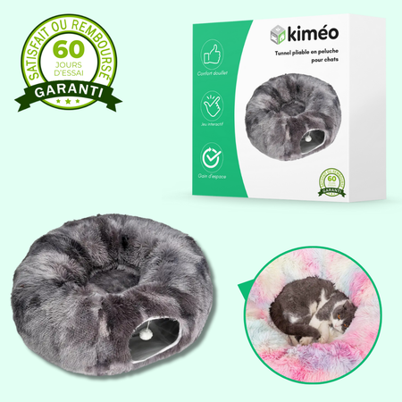 Tunnel pliable en peluche chaud pour chats et petits animaux