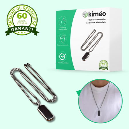 Collier homme acier inoxydable minimaliste