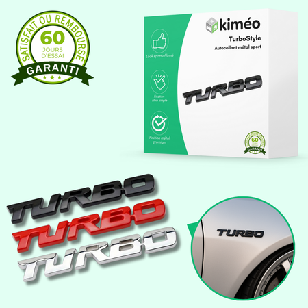 TurboStyle – Autocollant métal sport pour carrosserie auto