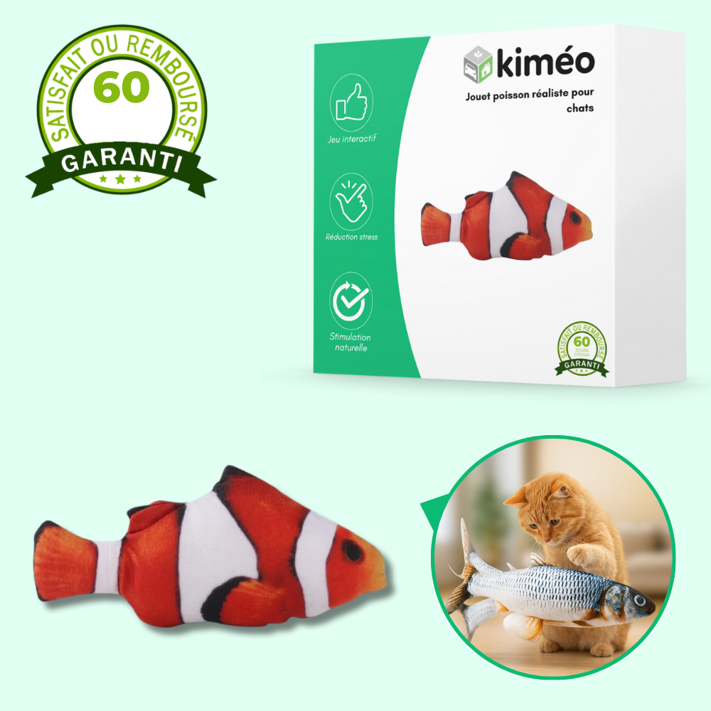 Jouet Poisson Interactif Réaliste pour Chats – Peluche Animée avec Mouvement