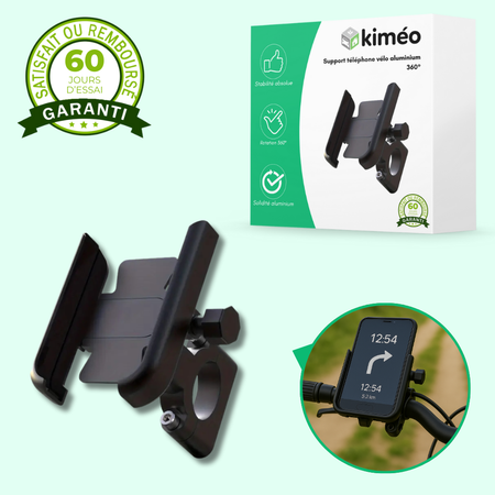 Support téléphone vélo aluminium 360° – Fixation GPS anti-vibrations universelle