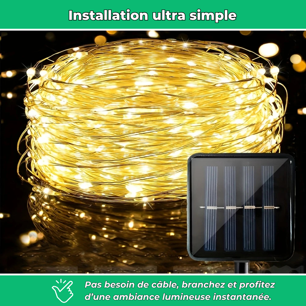 Guirlande solaire LED extérieure – Ambiance chaleureuse et économique