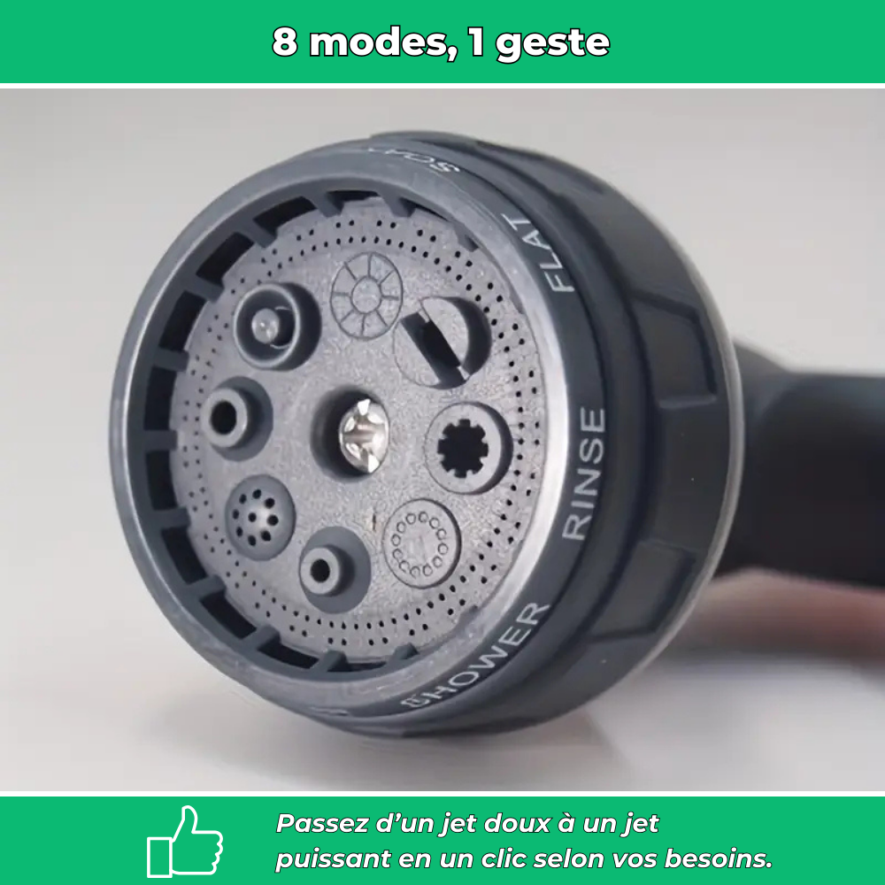 JetGrip Pistolet d'Arrosage Ergonomique à Jets Réglables – Pour Jardin et Arrosage Précis