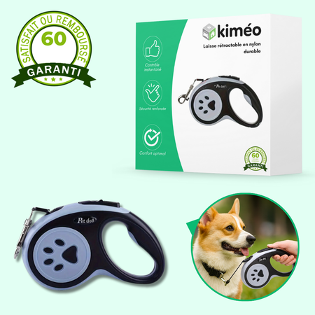 Laisse rétractable pour chien – Nylon durable avec frein à un bouton, idéale petits et moyens chiens
