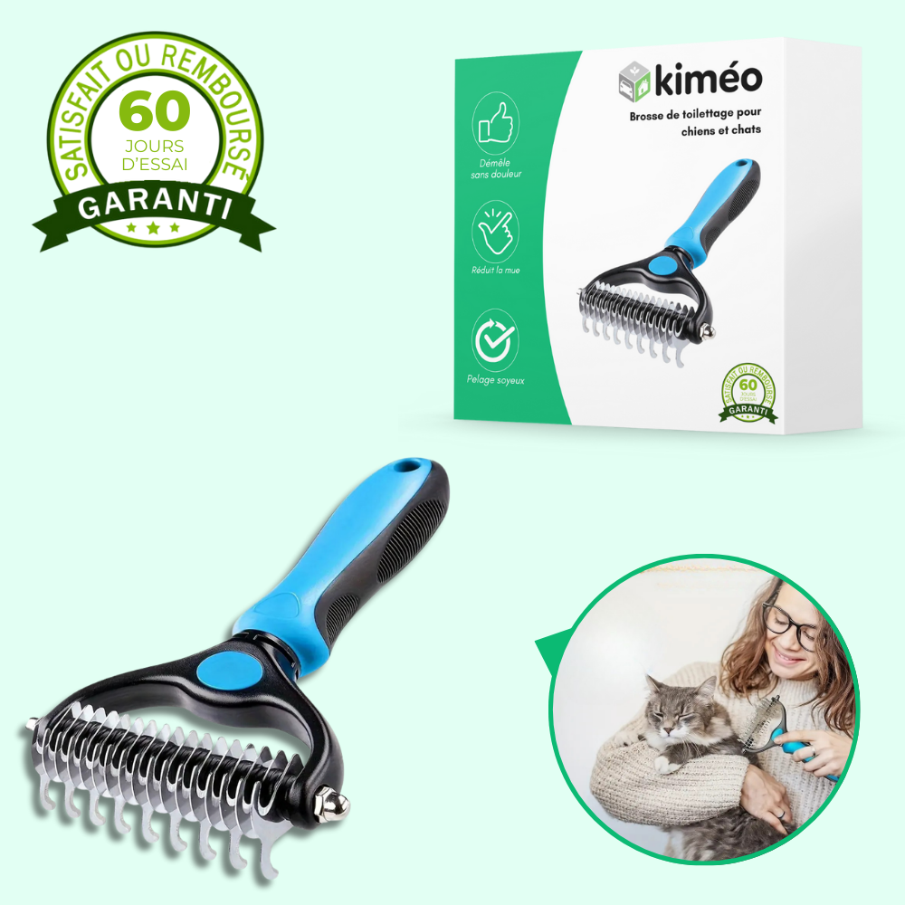 Brosse anti-poils démêlante pour chien et chat – Toilettage simple et efficace