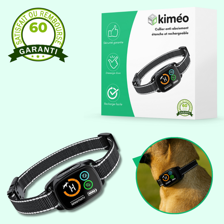 Collier anti-aboiement pour chiens – Intelligent, vibration et son, rechargeable, étanche IP67