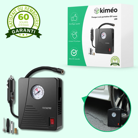 Gonfleur pneus portable 12V 100 PSI avec LED