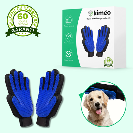 Gants de toilettage pour chiens et chats – Éliminent poils morts et massent la peau