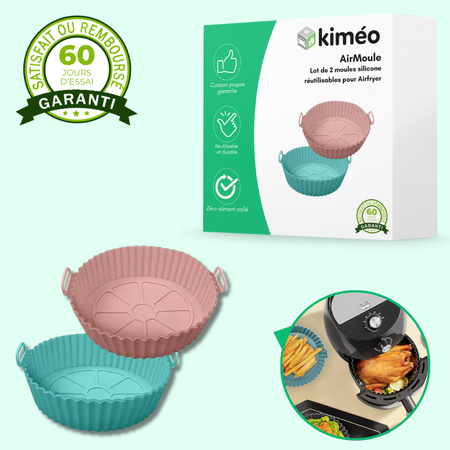 AirMoule - Lot de 2 moules silicone réutilisables pour Airfryer