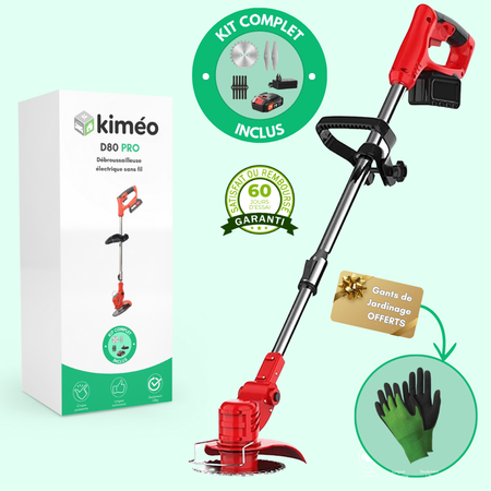 D80 PRO Débroussailleuse Sans Fil Haute Puissance – Coupe d'Herbe, Buissons et Branches Épaisses