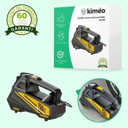 Compresseur d’air voiture portable 12V 150 PSI avec écran LED – Gonfleur pneus numérique