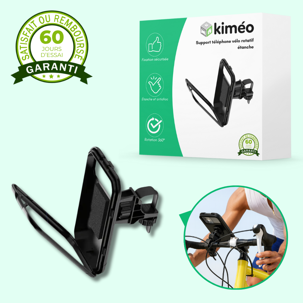 Support téléphone vélo 360° étanche – Porte-téléphone antichoc pour VTT, vélo électrique et moto