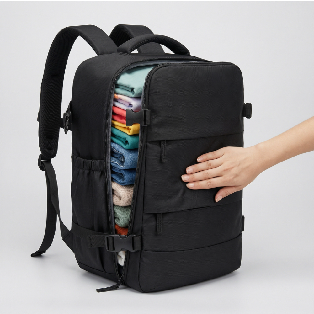 Sac à Dos de Voyage à Compression Sous Vide | Sac de Voyage Cabine 40x25x20 Compatible Avion Grande Capacité