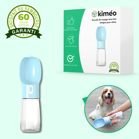 Gourde de voyage avec bol intégré pour chien