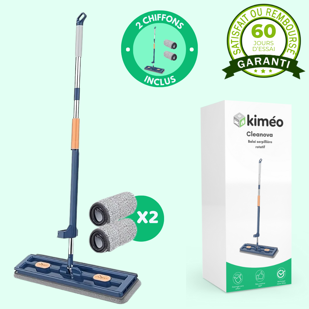 Cleanova – Balai serpillière rotatif avec technologie essorage intégré