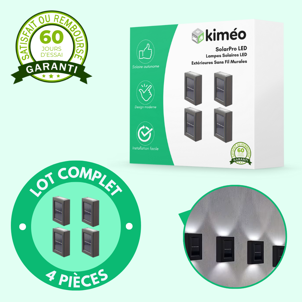 SolarPro LED-Lampes Solaires LED Extérieures Sans Fil Murales
