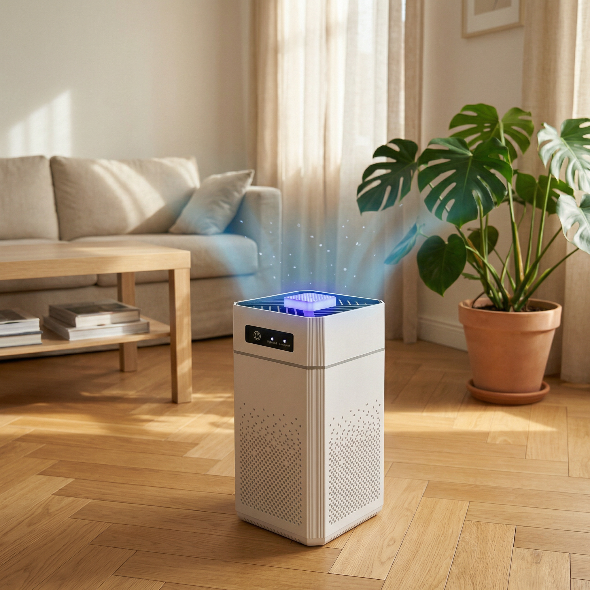 Purificateur d’air portable rechargeable avec filtre remplaçable ioniseur anti odeurs