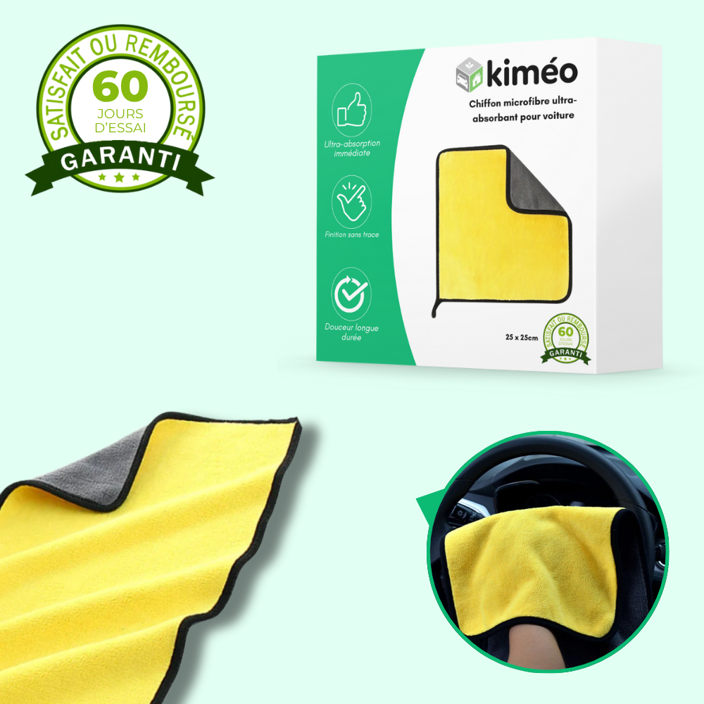 Chiffon microfibre ultra-absorbant pour voiture