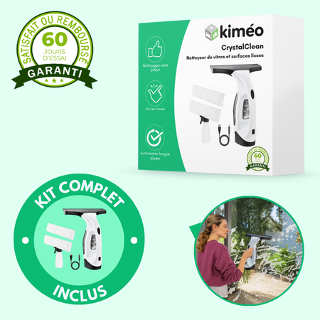 CrystalClean – Nettoyeur de vitres électrique 2200 mAh | Vitres, miroirs, douches et comptoirs