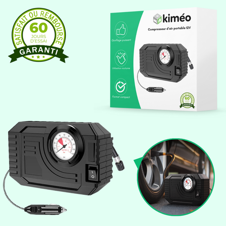 Compresseur d’air portable 12V – Gonfleur pneus voiture moto vélo LED