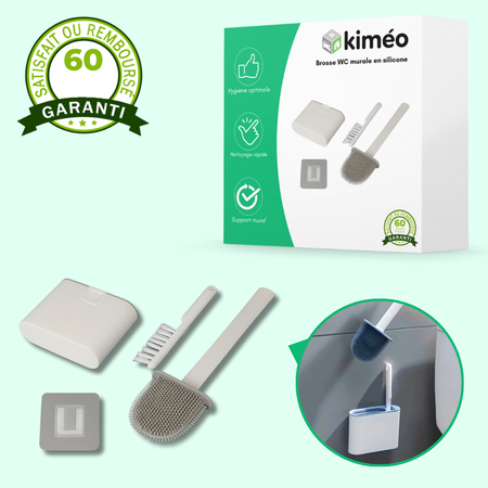 Brosse WC murale en silicone – Lot de 2 avec support