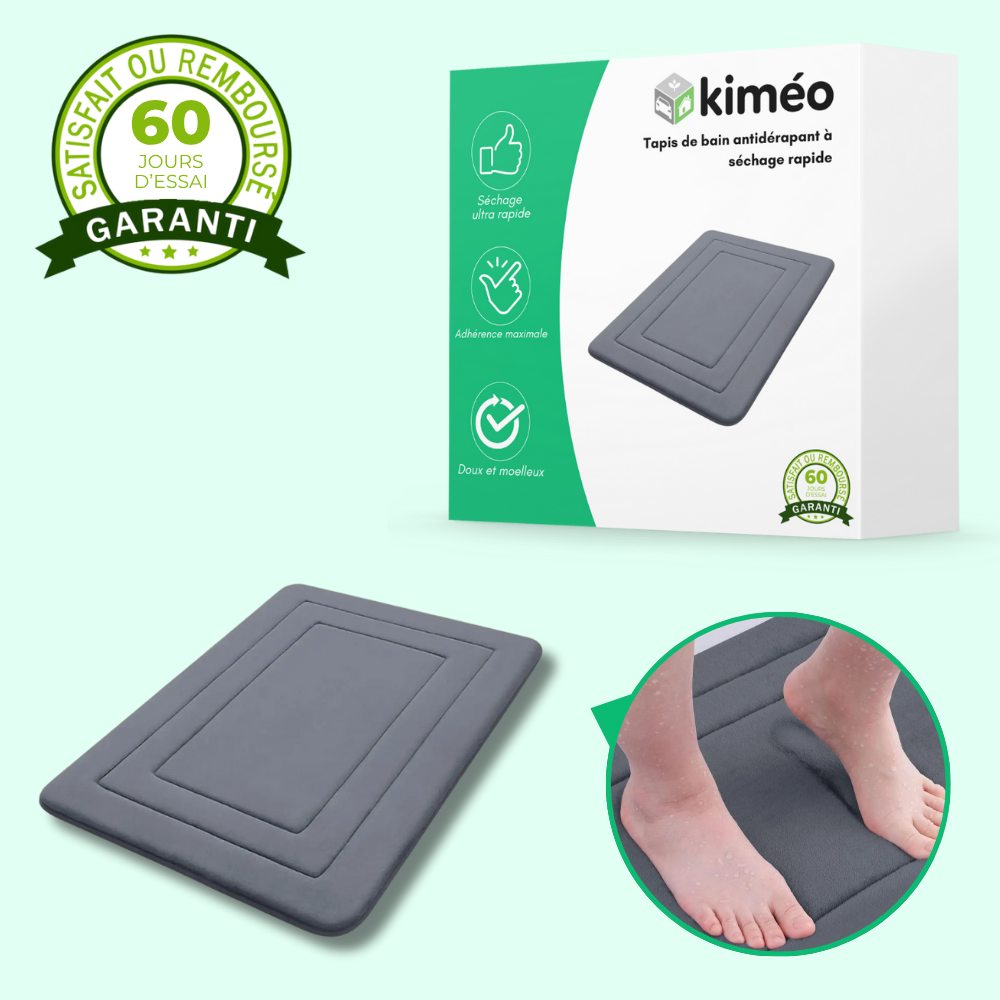 Tapis de bain antidérapant à séchage rapide