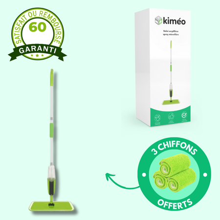 Balai serpillière spray microfibre avec réservoir d’eau et 3 tampons lavables