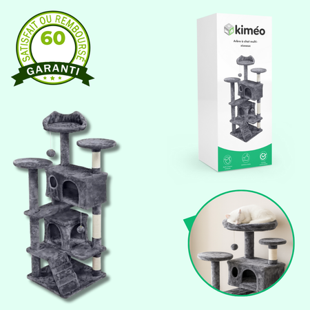 Arbre à Chat Multi-Niveaux avec Griffoir et Plateformes – Maison de Jeu pour Chats
