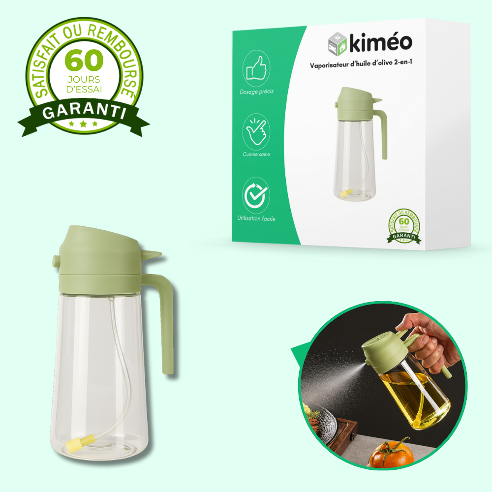 Vaporisateur d’huile d’olive 2-en-1 – spray et verseur pratique pour cuisson, salade et barbecue