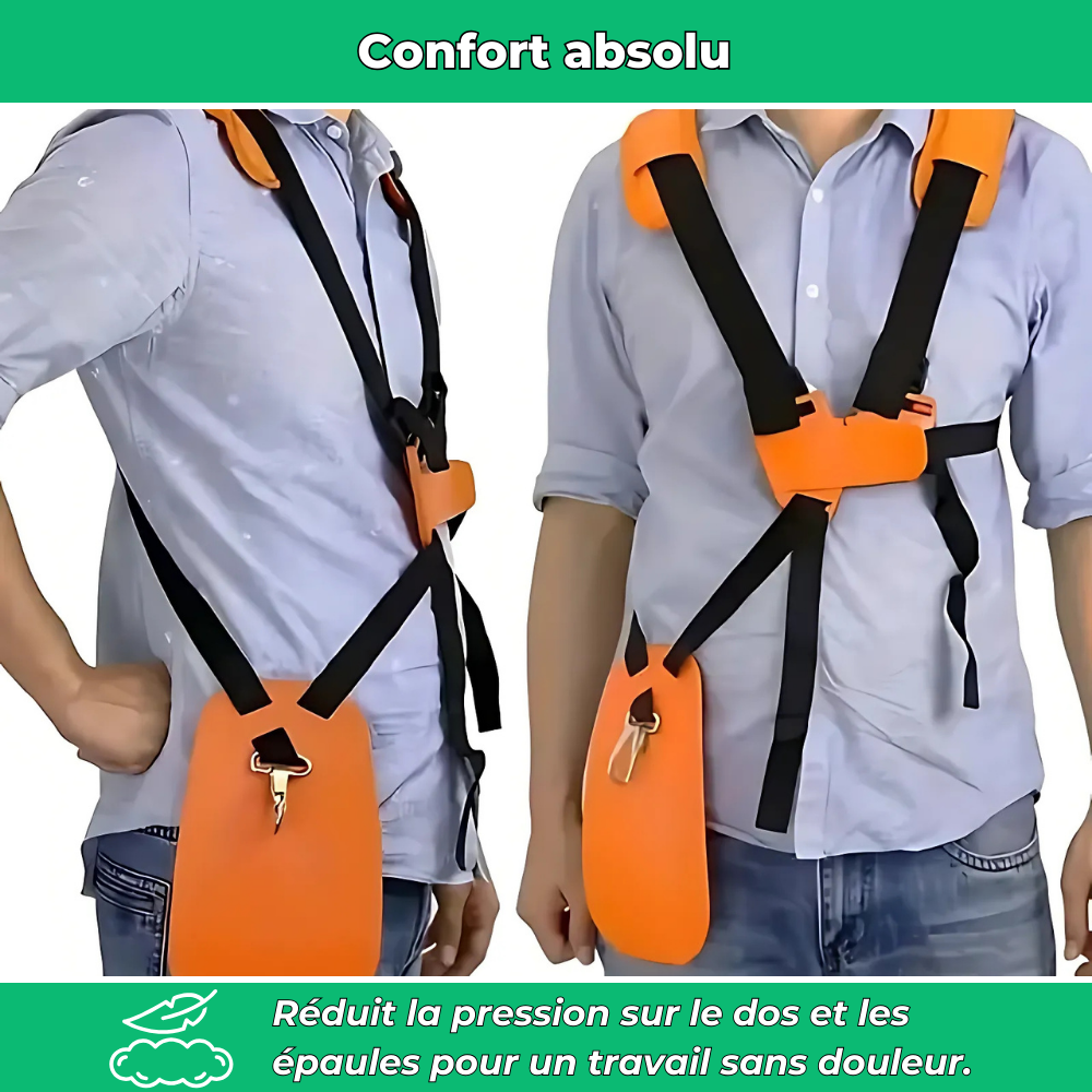 Harnais Débroussailleuse Confort Premium – Sangle Nylon Ajustable, Coussinets Épaules Épais, Compatible Toutes Marques Pour Jardinage Intensif