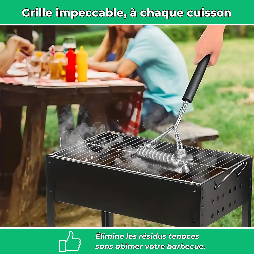Brosse de nettoyage barbecue en acier inoxydable