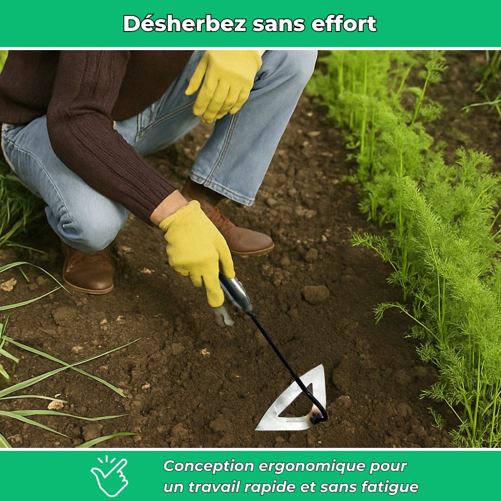 Houe de désherbage en acier robuste