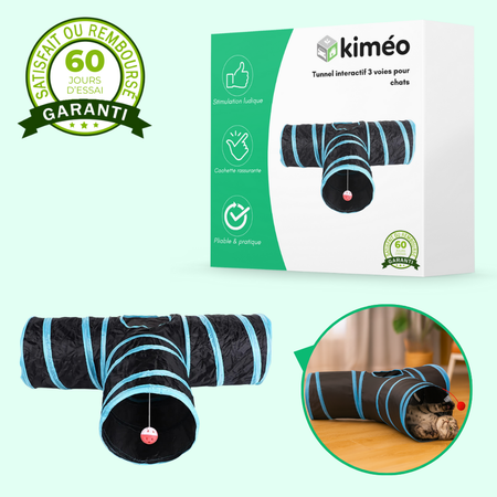 Tunnel interactif pliable 3 voies avec jouet pour chats