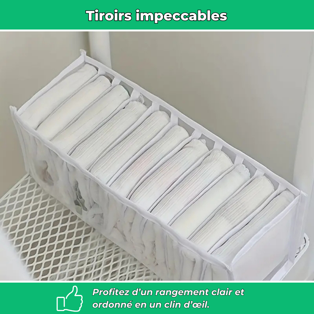 Organisateur de sous-vêtements pliable 11 compartiments