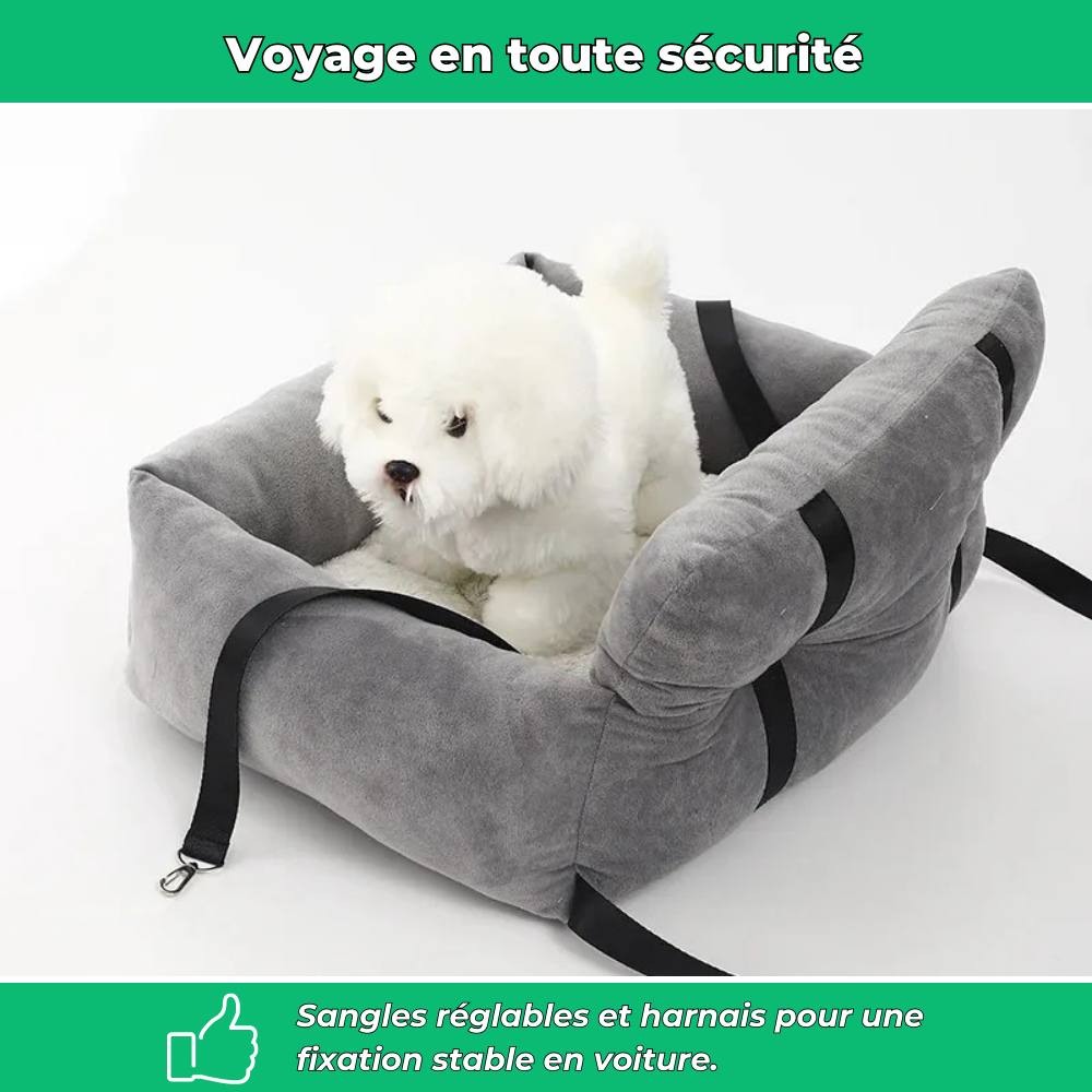 Siège auto pour chat et petit chien – Rehausseur lavable avec sangles réglables et sécurité voiture