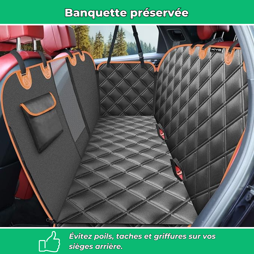 Protection de siège auto arrière pour chien – Antidérapante, imperméable et universelle 135x148 cm