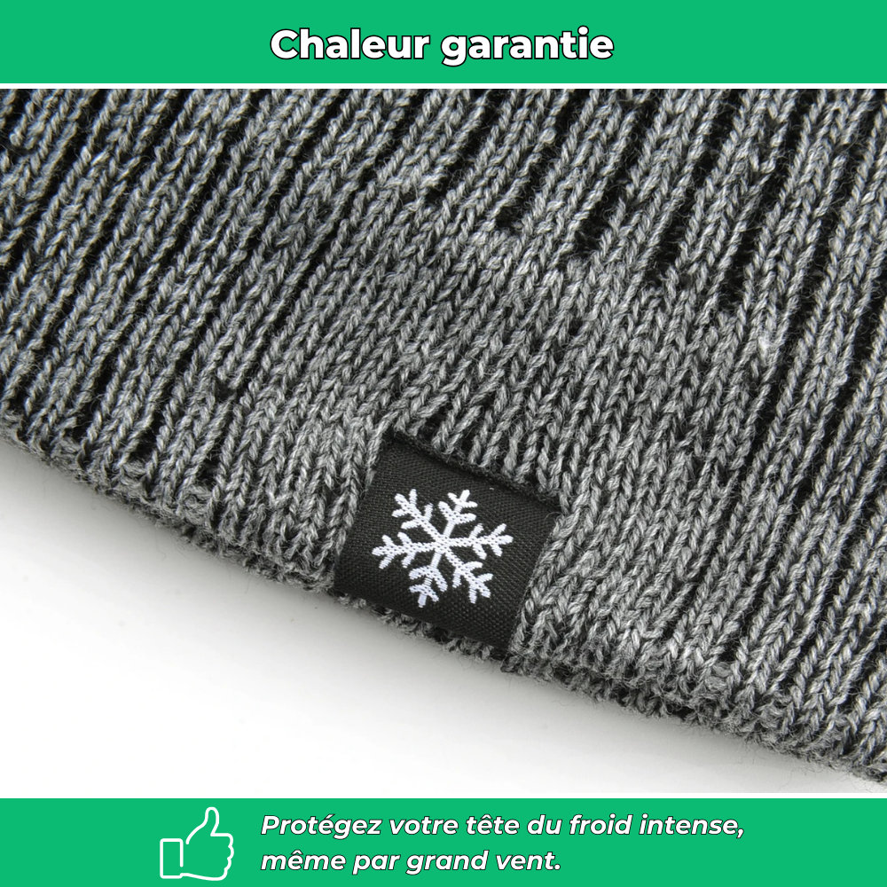 Bonnet tricoté doublé polaire