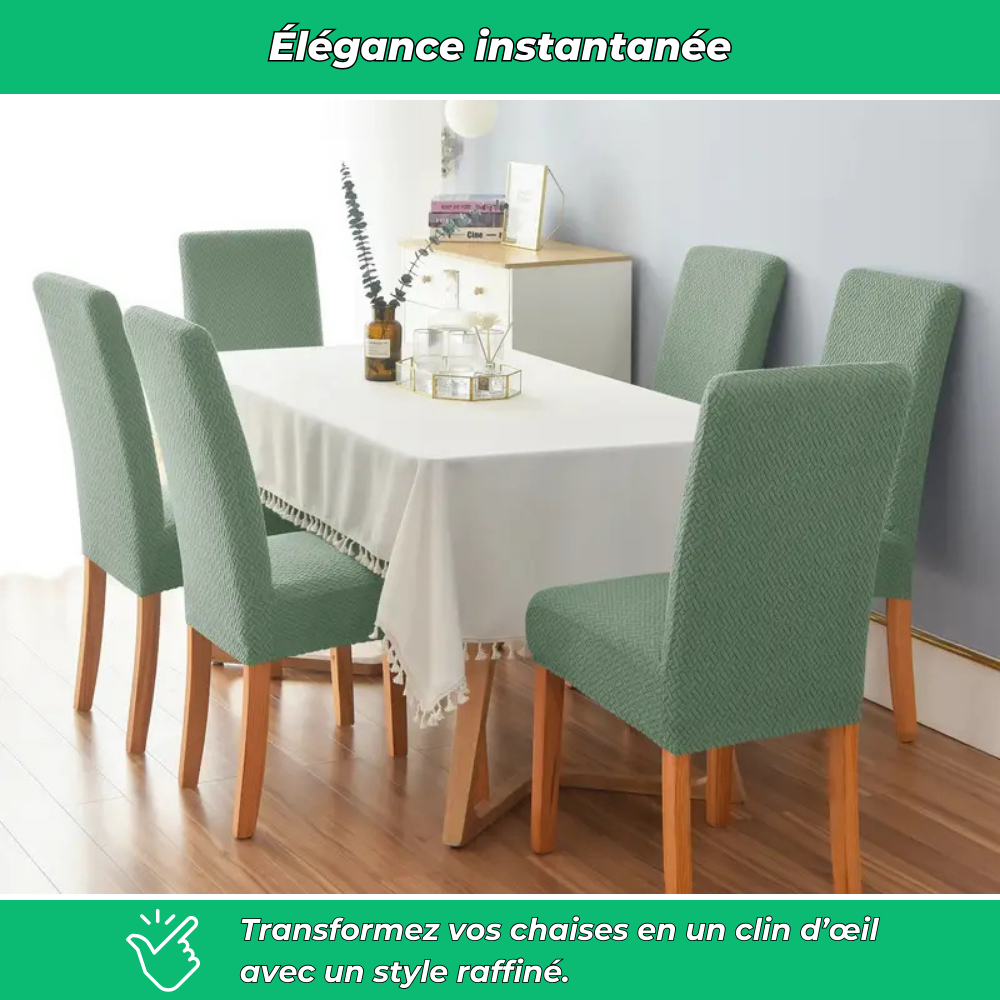 Housses de chaise en velours extensibles lavables (lot de 4)
