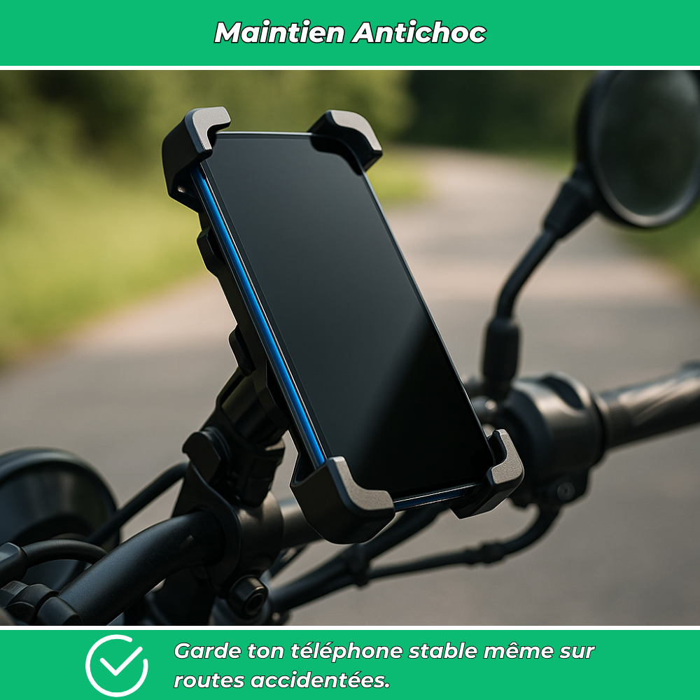 Support téléphone moto antichoc – Porte-GPS sécurisé pour guidon de moto