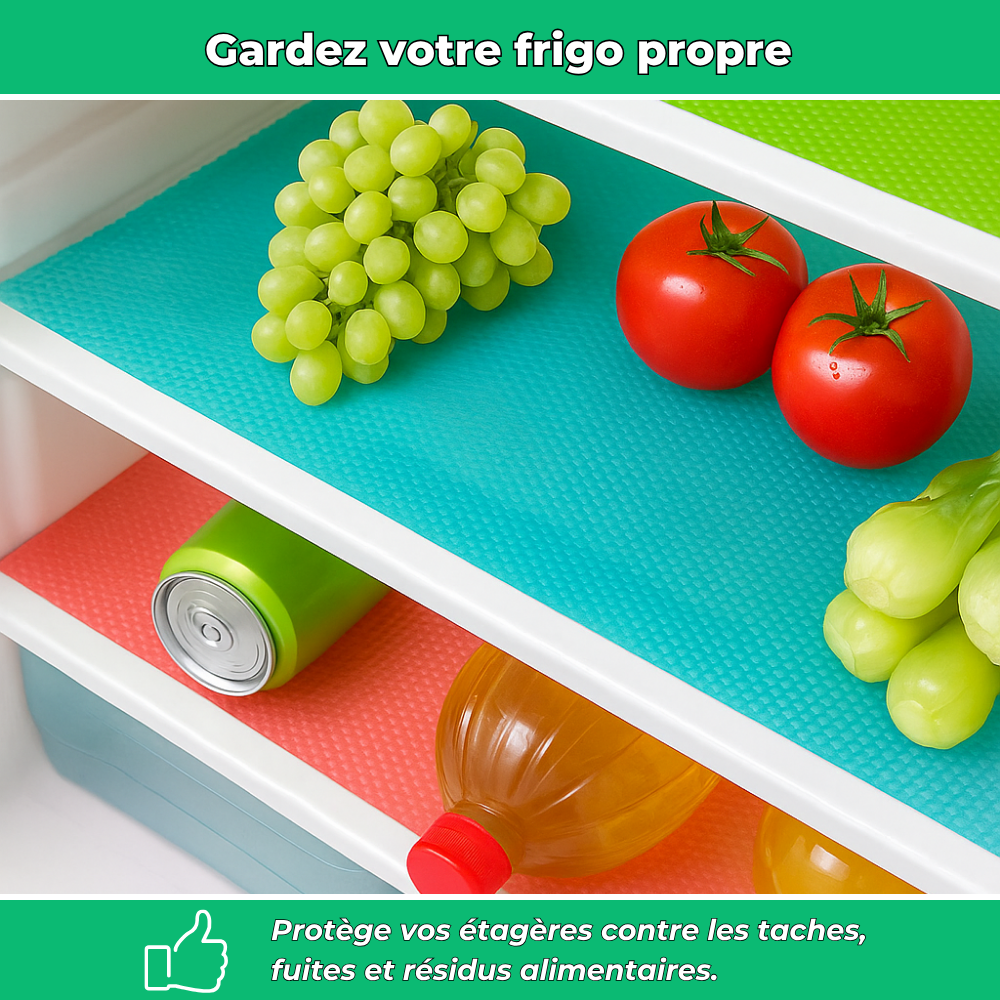 Tapis de protection lavables pour réfrigérateur - 4 PCS