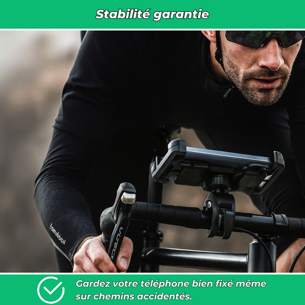 Support téléphone vélo 360° – Fixation guidon universelle anti-choc