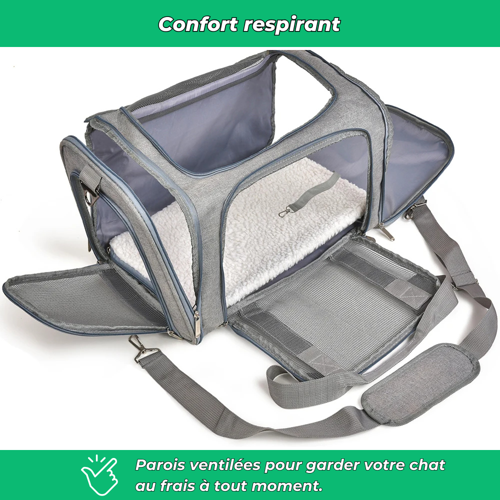 Sac de Transport Pliable Respirant pour Chats – Cage Souple et Légère