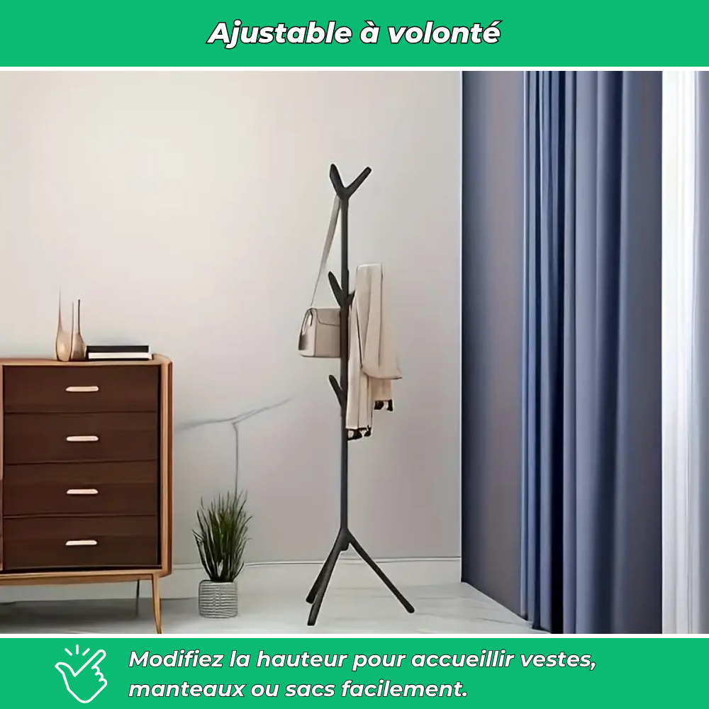 Porte-manteau sur pied moderne réglable – 3 hauteurs, robuste et gain de place pour vêtements, sacs et chapeaux